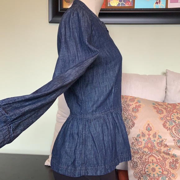 Lucky Brand Denim Peplum Shirt - Picture 4 of 7